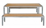 1714 Teak & Stainless Steel 180cm Dining Table